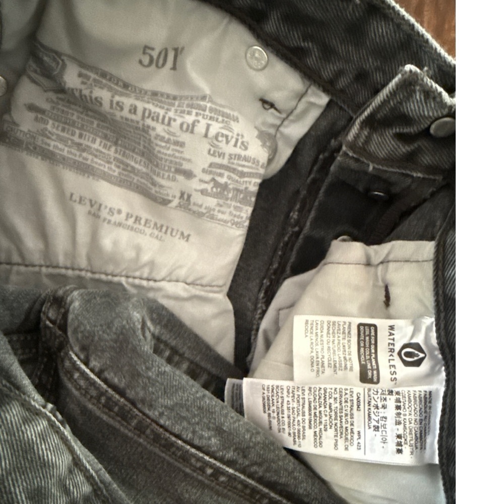 EUC Levi's Premium 501® ‘90S Ankle Grey Black Mid-rise Straight WOMEN'S JEANS 25 - Picture 4 of 14